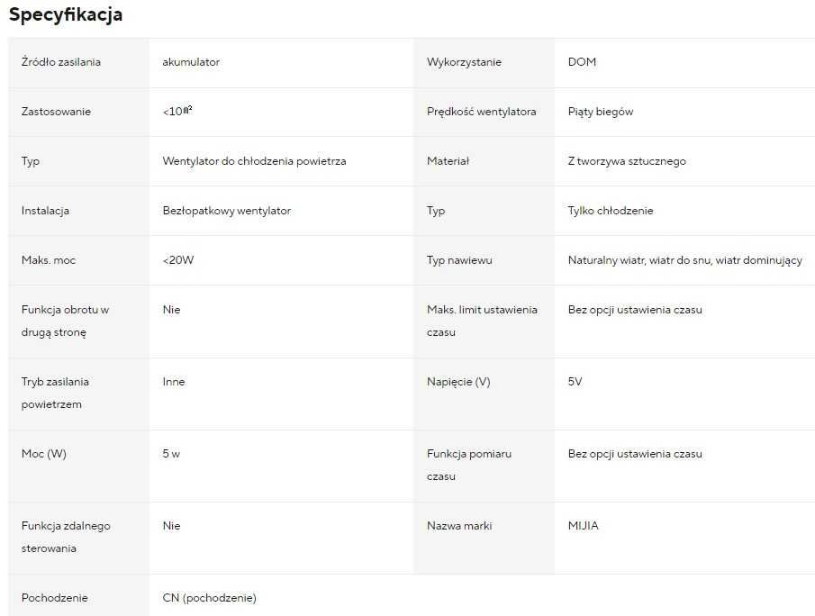 Xiaomi MIJIA przenośny wentylator na szyję USB
