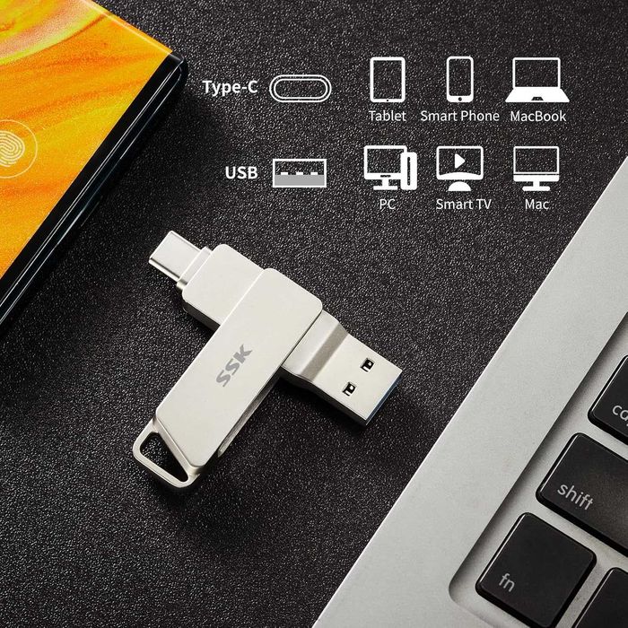 Pendrive USB C 128 GB złącze 2 w 1 typ C + USB NOWY