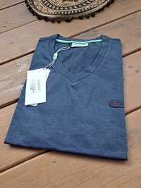 Koszulka granat szpic Lacoste nowa z metkami męska bawełna t-shirt pre