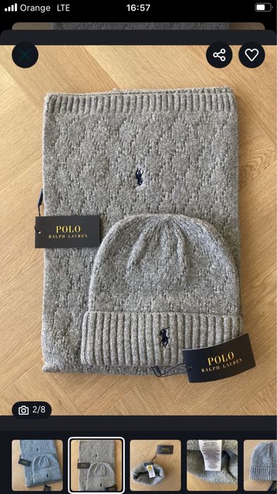 Polo czapka szalik zestaw ralph lauren