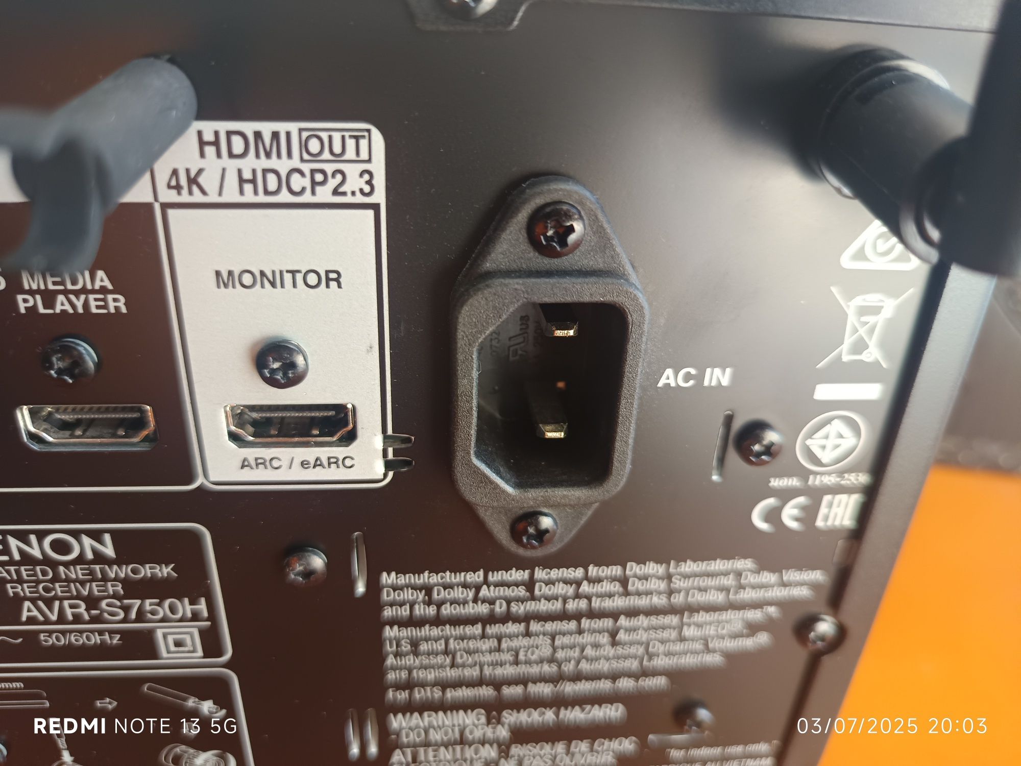Amplificador av Denon AVR S 750h