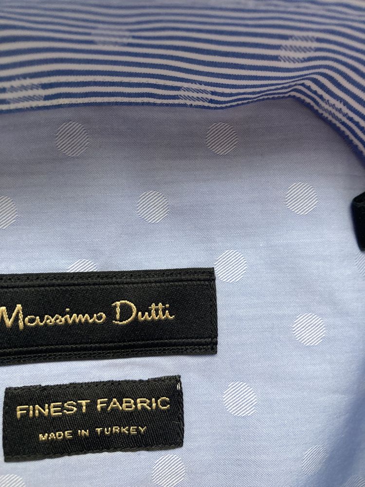 Elegancka koszula męska błękitna paski Massimo Dutti XXL nowa