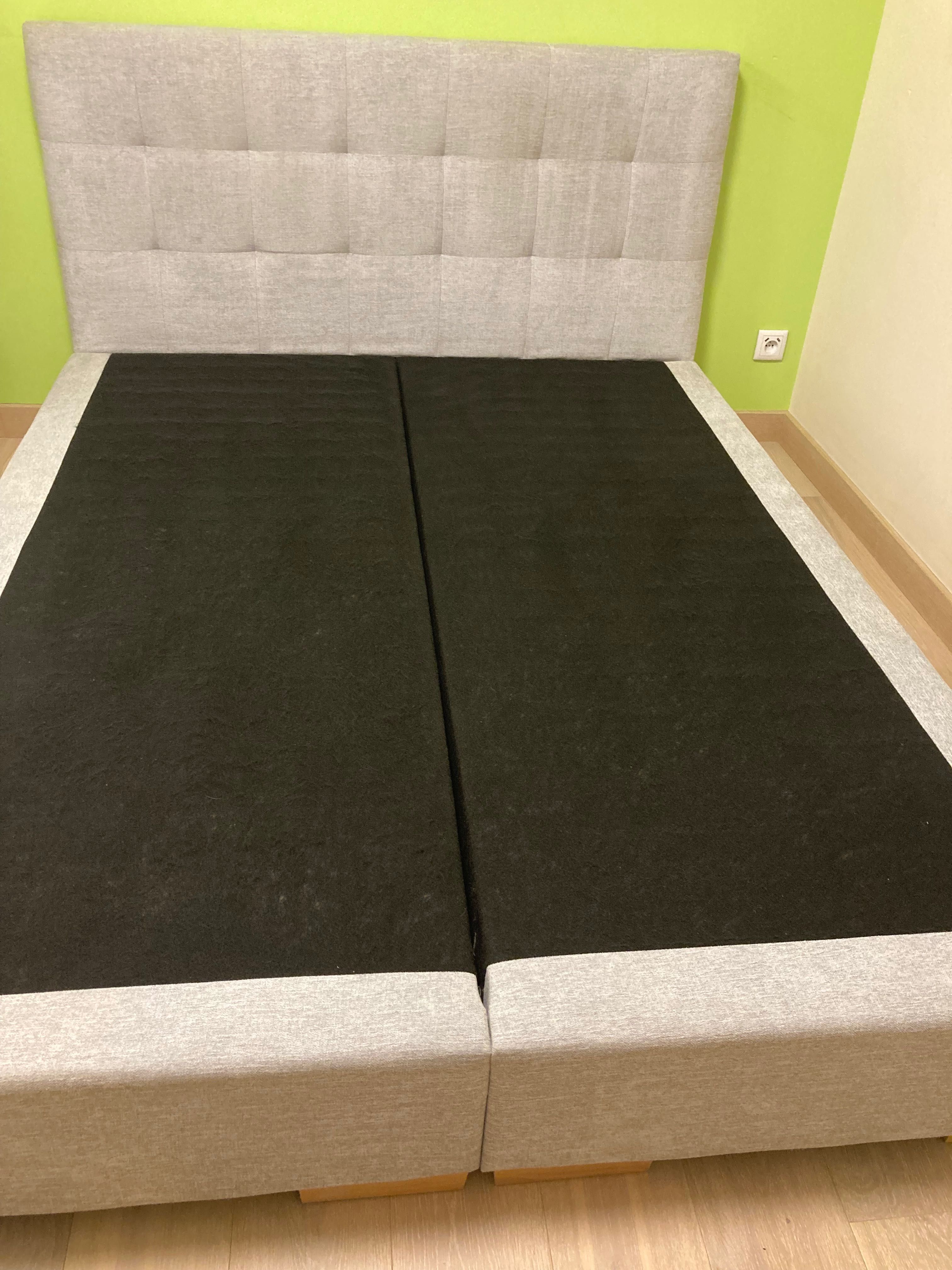 Łóżko tapicerowane do sypialni z dwustr. materacem piankowym  160/200