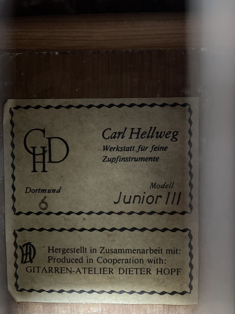 Классическая немецкая гитара Carl Hellweg 3/4
