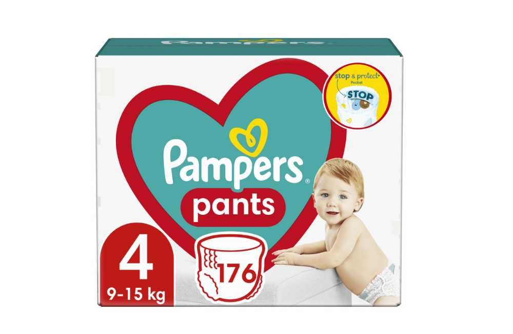 HIT PAMPERSY PANTS 4 176 szt. 9-15 kg Pieluchomajtki Zapas na Miesiąc
