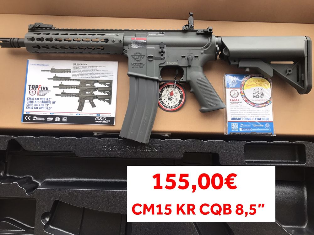 Fuzil Eléctrico M4 Airsoft marca G&G modelo CM15 KR-CQB + CM16 MOD0 G&G ED LIM