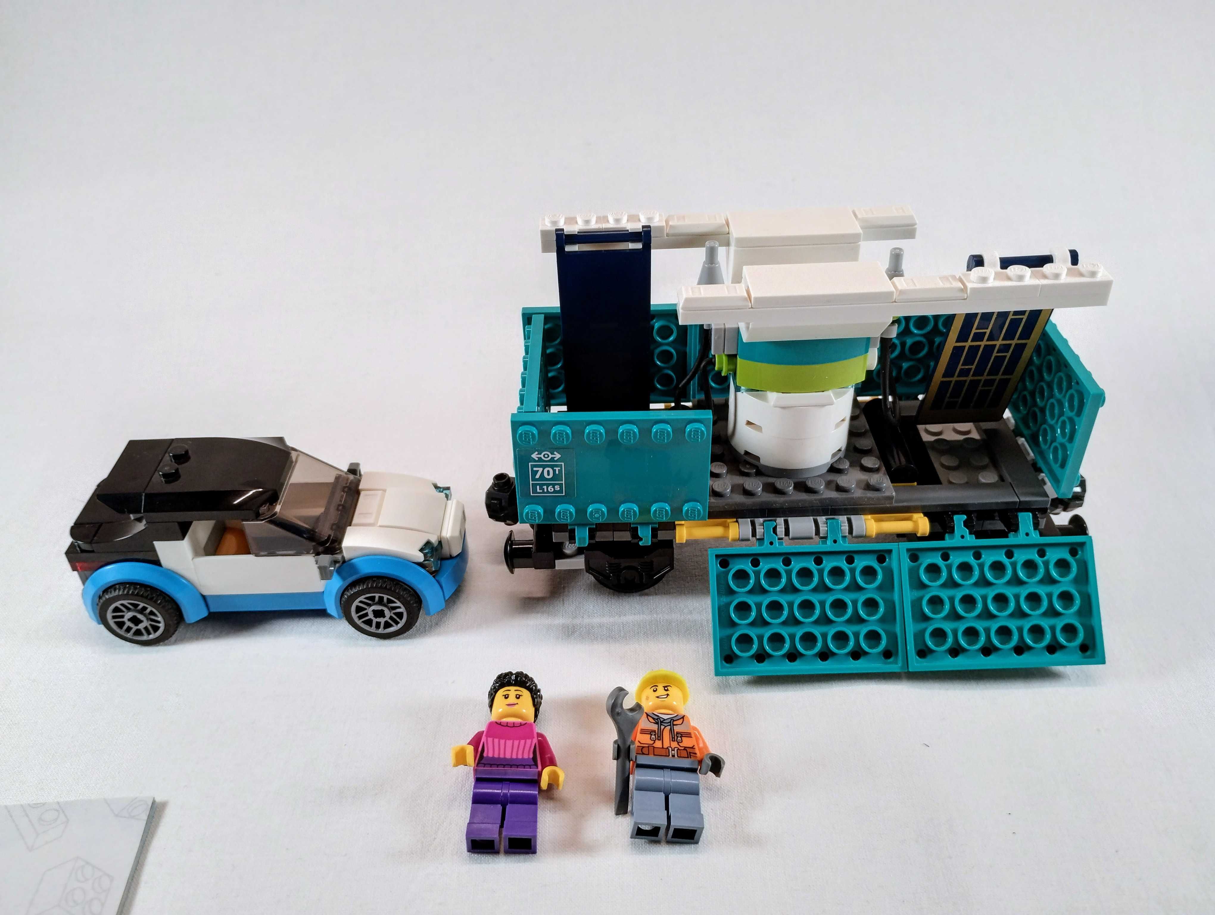 Lego pociąg, 60336, wagon z burtami, stacja ładowania, pojazd