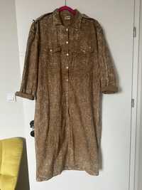 Płaszcz koszulowy bawełniany S M marmurkowy vintage acid washed