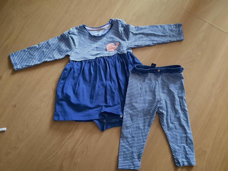 Komplet tunika i leginsy niemowlęce dla dziewczynki