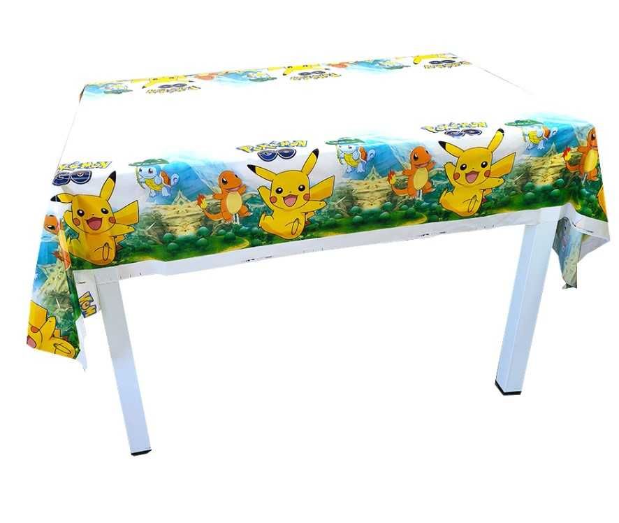 Obrus foliowy Pokemon Pikachu Bulbasaur Charmander dekoracja urodziny