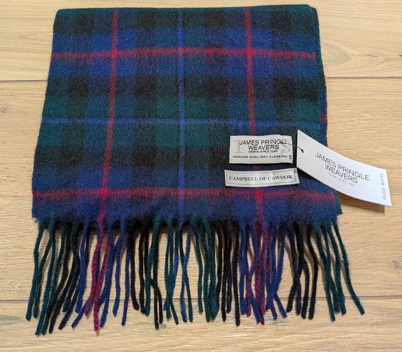 James Pringle szalik NOWY szal wełniany krata puree wool damski męski