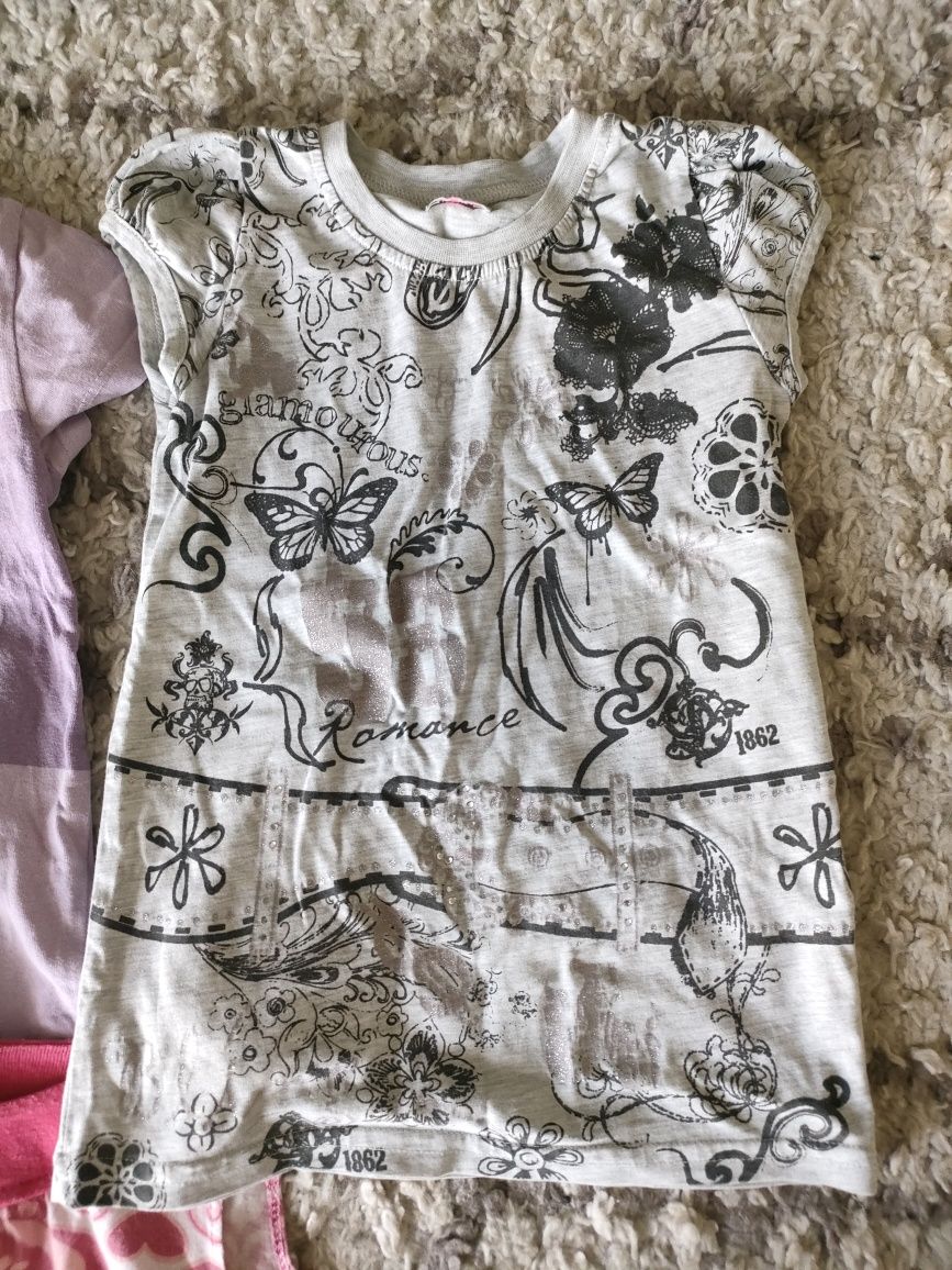 T shirt sukienka krótkie spodenki 3-4 lata