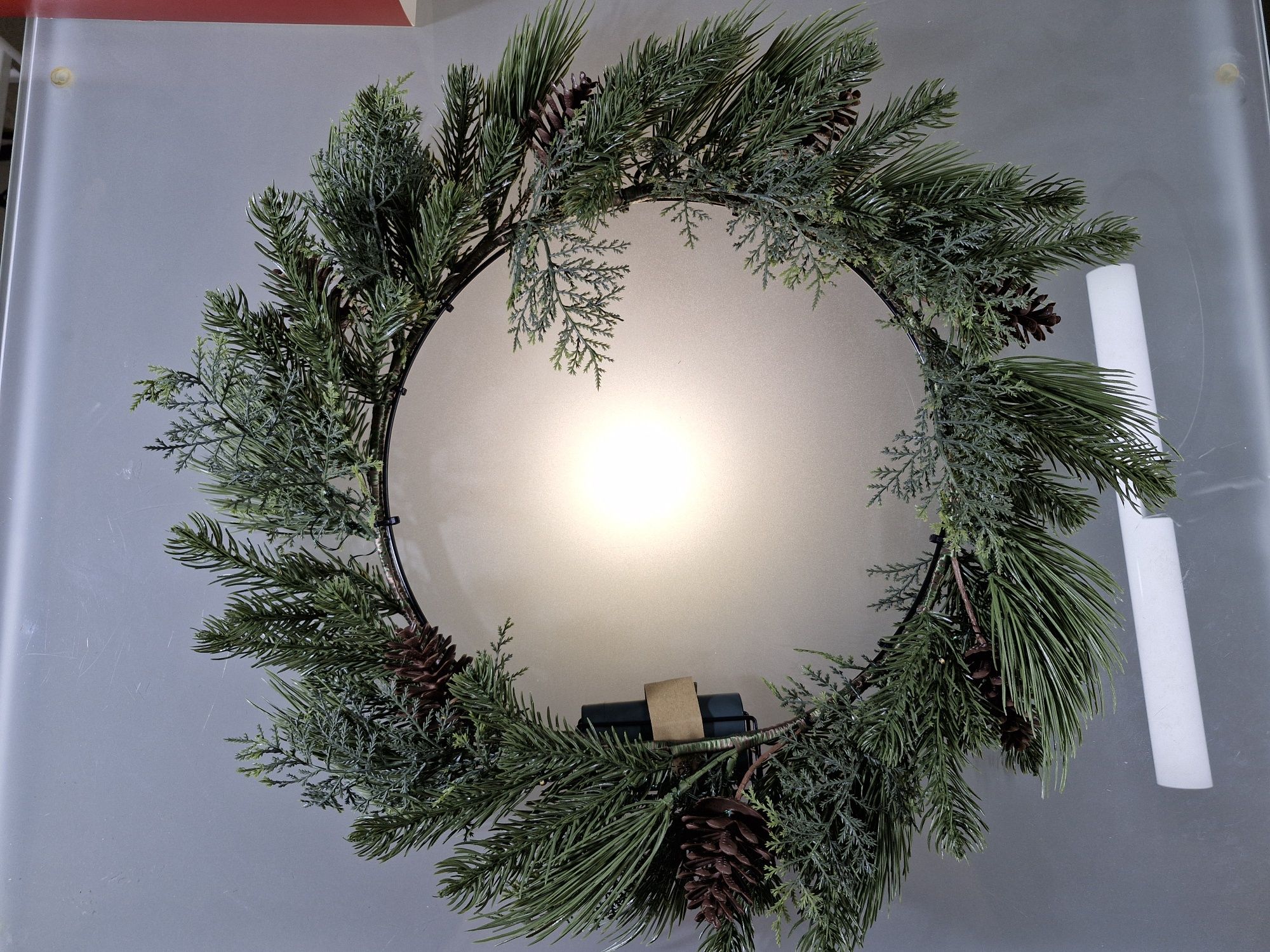 IKEA Strala Dużu Wieniec Wianek Świąteczny LED na Baterie 54 cm