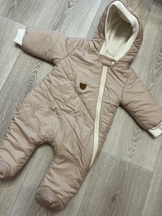 Дитячий демісезонний комбінезон бежевий, розмір 68 (3-6 місяців)