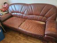 Sofa skórzana prawdziwa skóra do renowacji ze spaniem