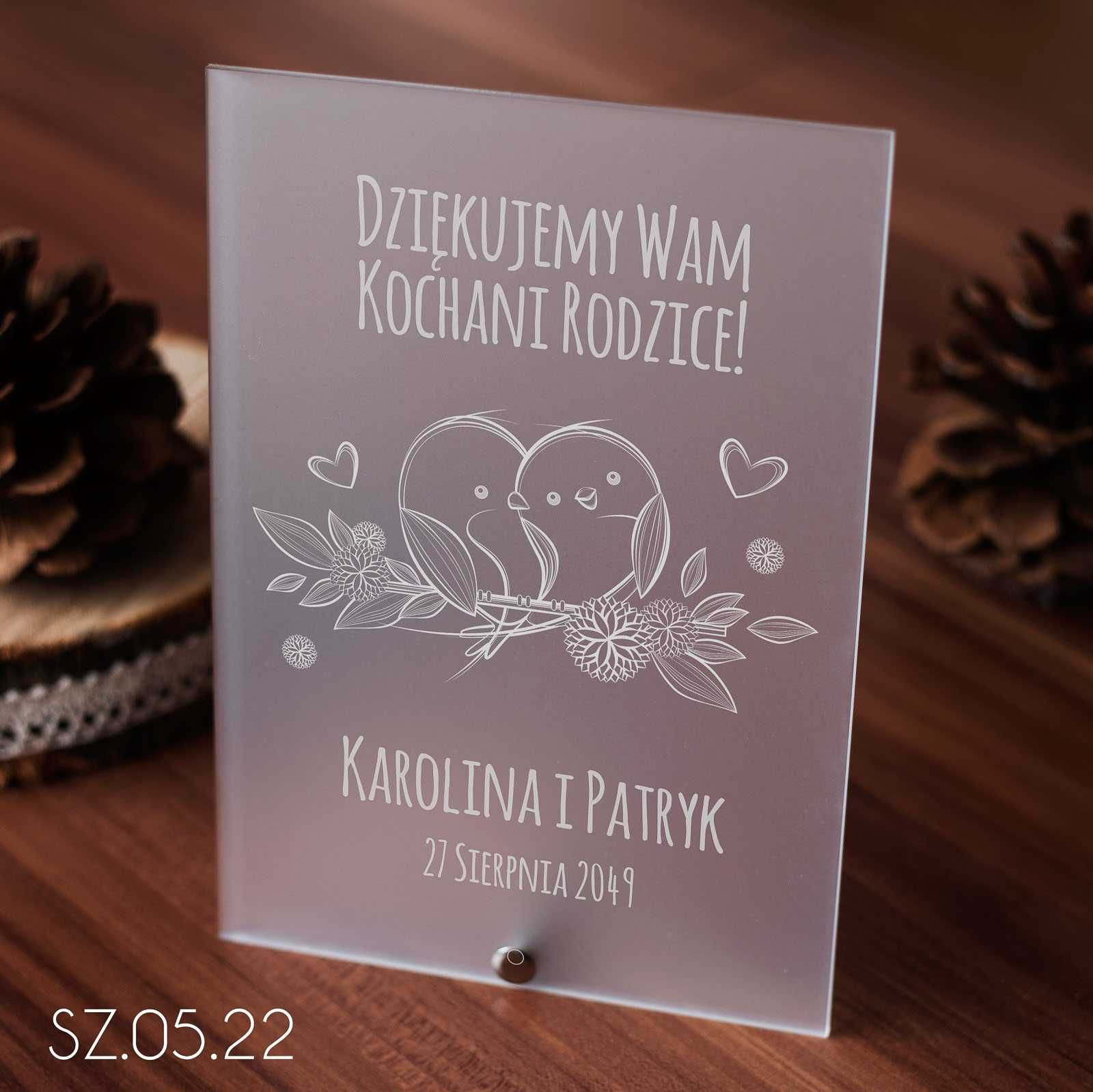 Akrylowe statuetki podziękowanie dla rodziców, świadka, starosty ślub
