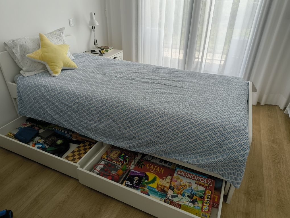 Cama SLÄKT 90x200 com cama extra e arrumacão
Estr cama c/cama-gavet+