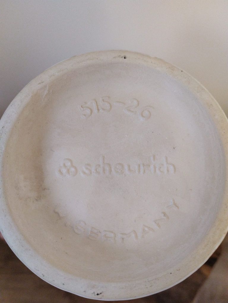 Wazon ozdoba Scheurich ceramika vintage duży kremowy. 26cm.