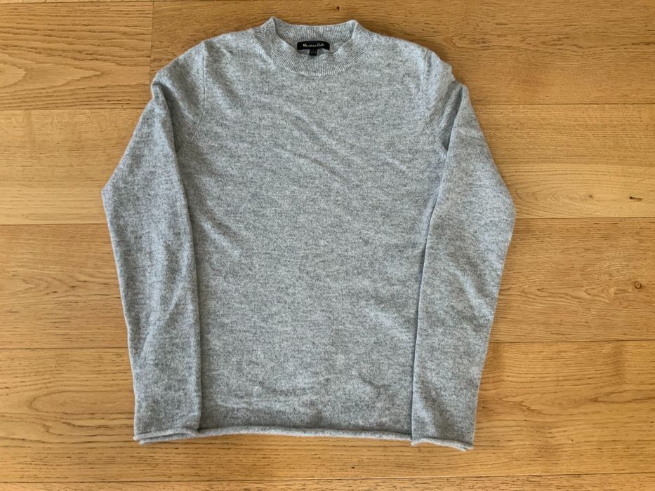 Sweter 100% kaszmir szary Massimo Dutti jak nowy XS 34
