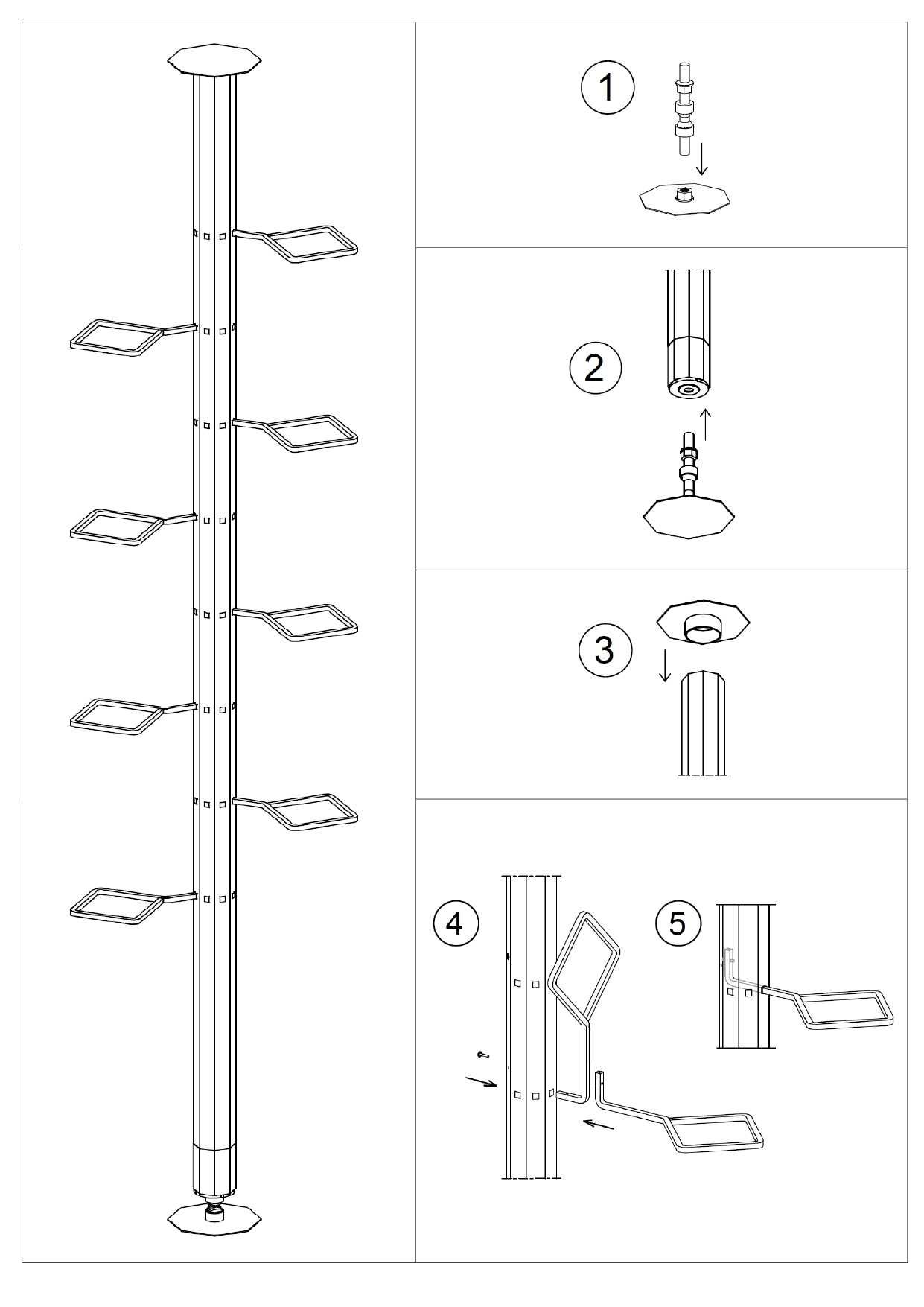 Metalowy kwietnik rozporowy - lampa led