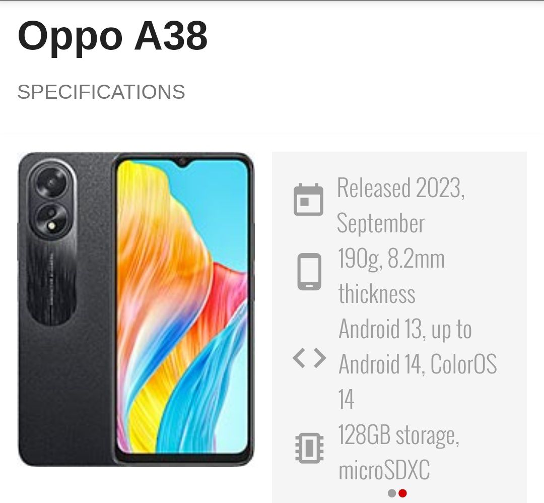 Smartphone Oppo A38 128G (Novo com garantia 3 anos)