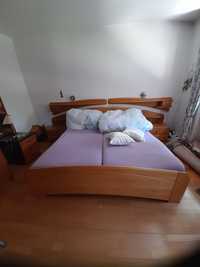 Łóżko drewniane plus szafki nocne