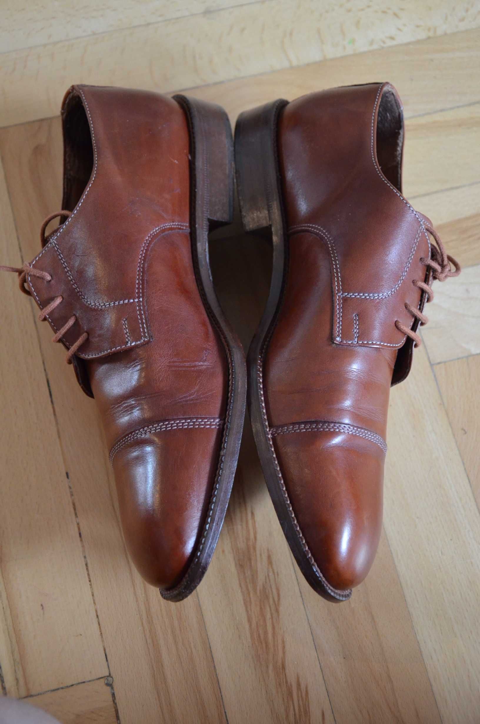 Buty męskie wizytowe MacKenny 42 wkł.28 całe ze skóry Made in Italy