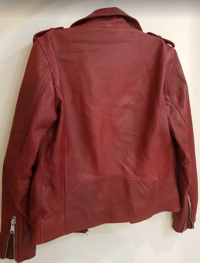 Кожанная куртка, красная косуха LADC PARIS Новая Срочно