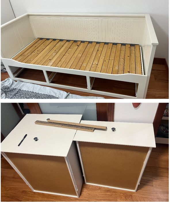 Pack ikea: cama hemnes, armario e colchao afjall