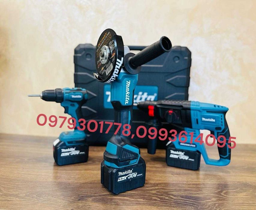 Makita 3/1 Болгарка DGA 504 + Шуруповерт DDF 484 + Перфератор DHR 202