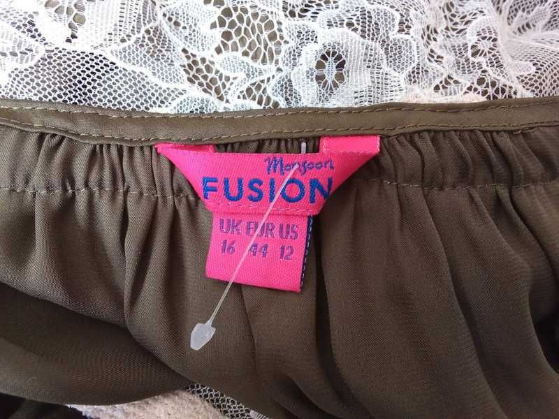 sukienka z bufiastymi rękawami marki Monsoon Fusion roz. 44 nowa