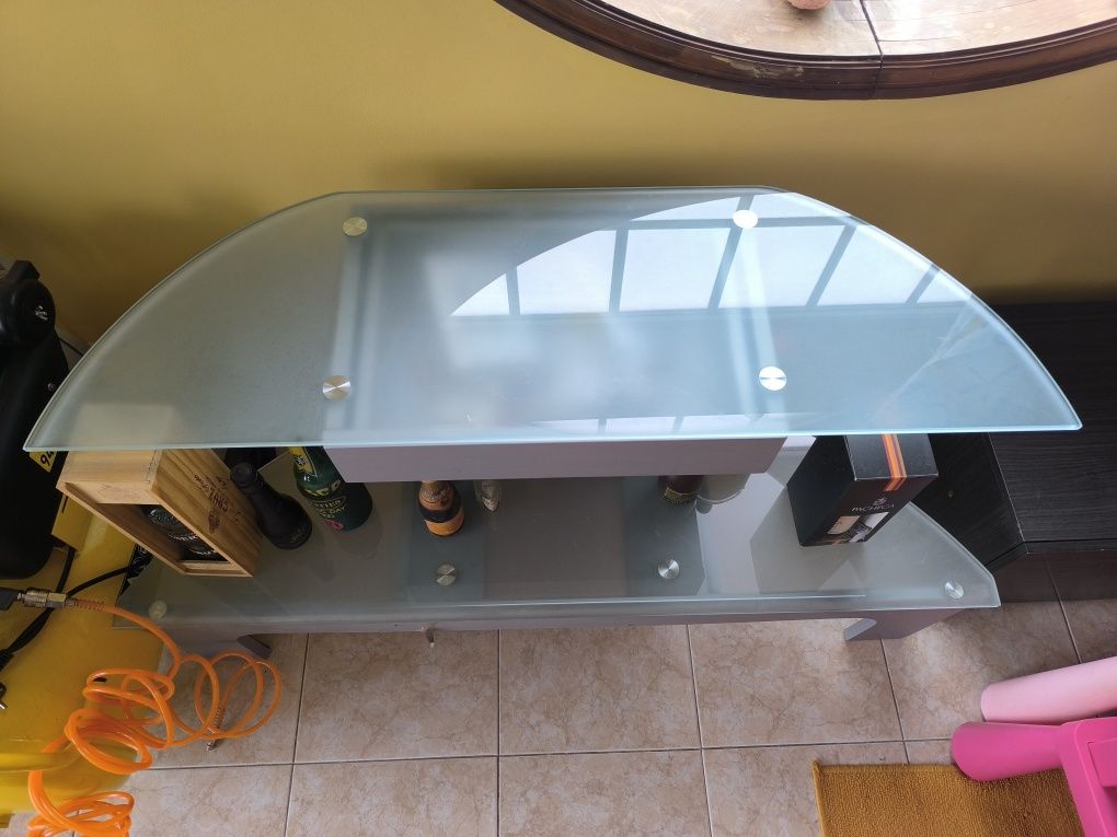 Rack de Vidro com Prateleiras – Ideal para Bar ou TV