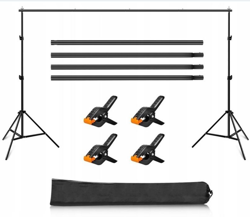 Nowy czarny stojak statyw do tła fotograficznego