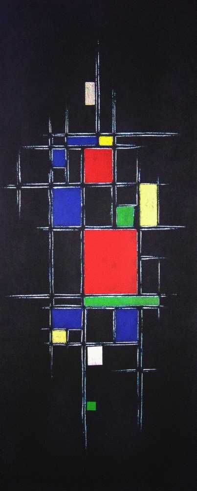 Obraz ręcznie grawerowany\malowany a'la Mondrian Abstrakcja