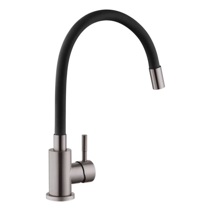 ОПТ! Змішувач для кухні Kraft 3004 PVD (графітовий) із гнучким виливом