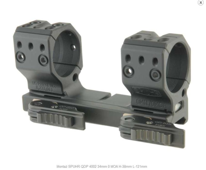 Montaż SPUHR QDP 4002 34mm 0 MOA H-38mm L-121mm
