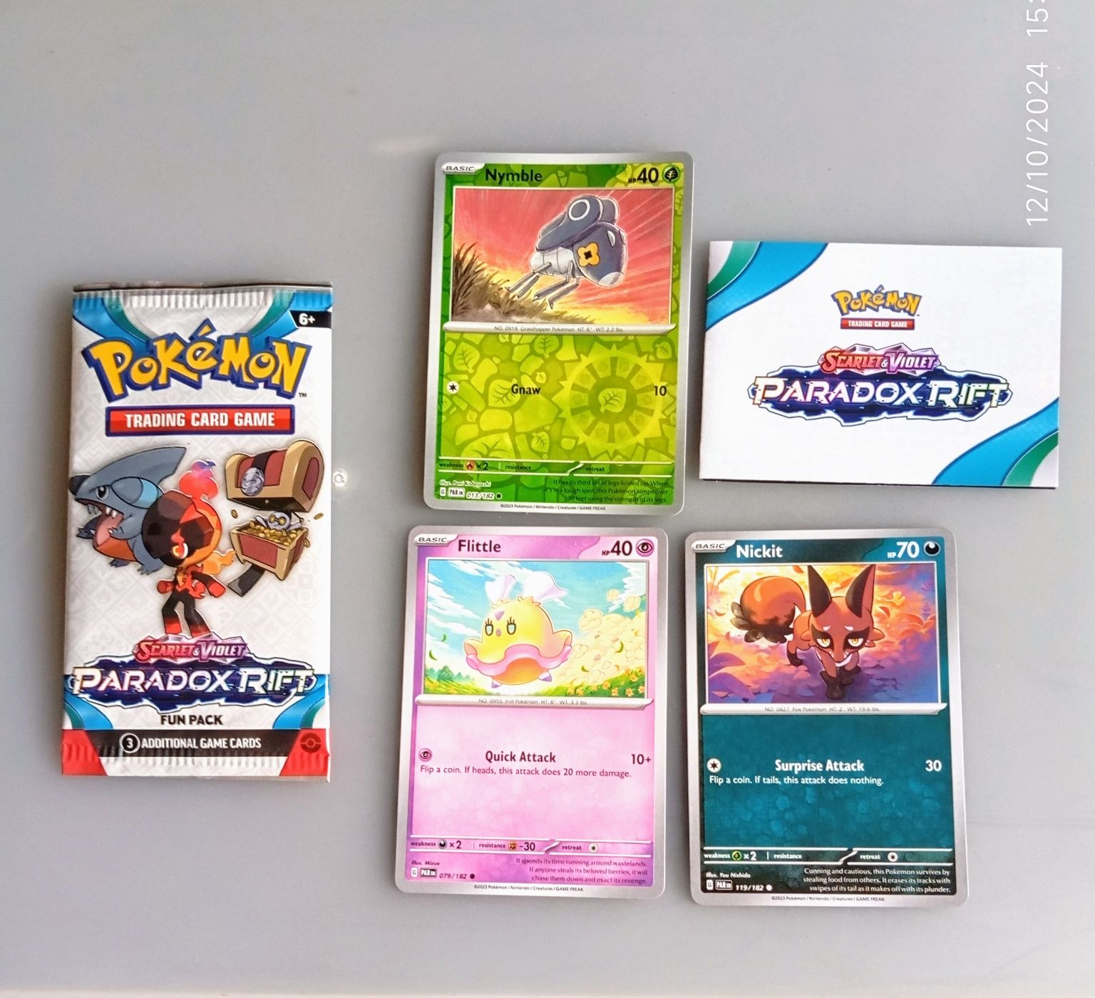 Cartas Pokémon originais.