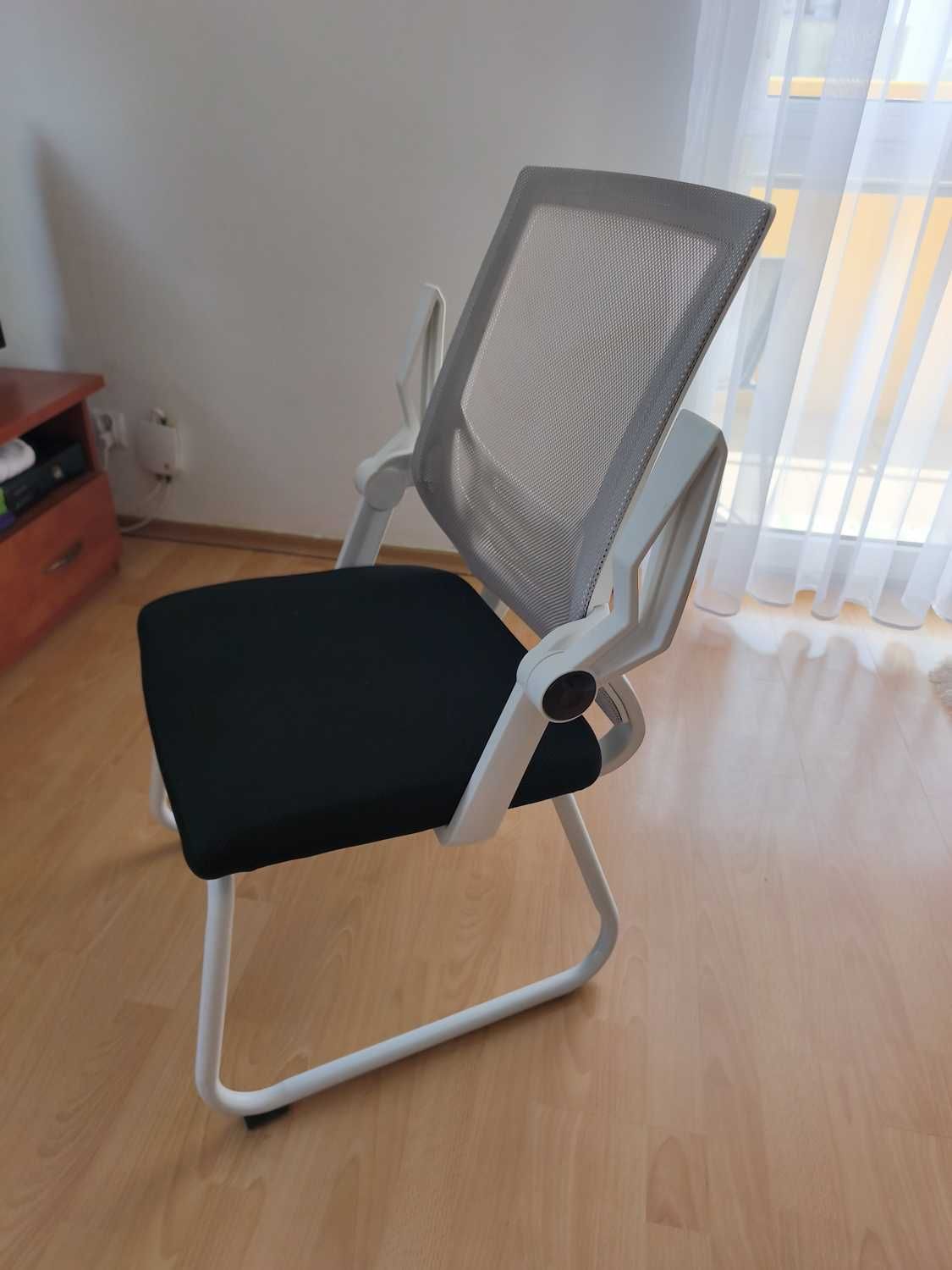 Ergonomiczne Krzesło Biurowe, Konferencyjne z Siatki – Białe