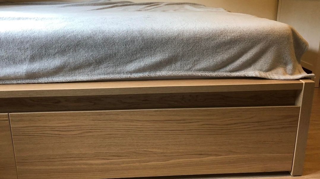 IKEA MALM 140x200 komplet (4 szuflady, rama, belka, stelaż)