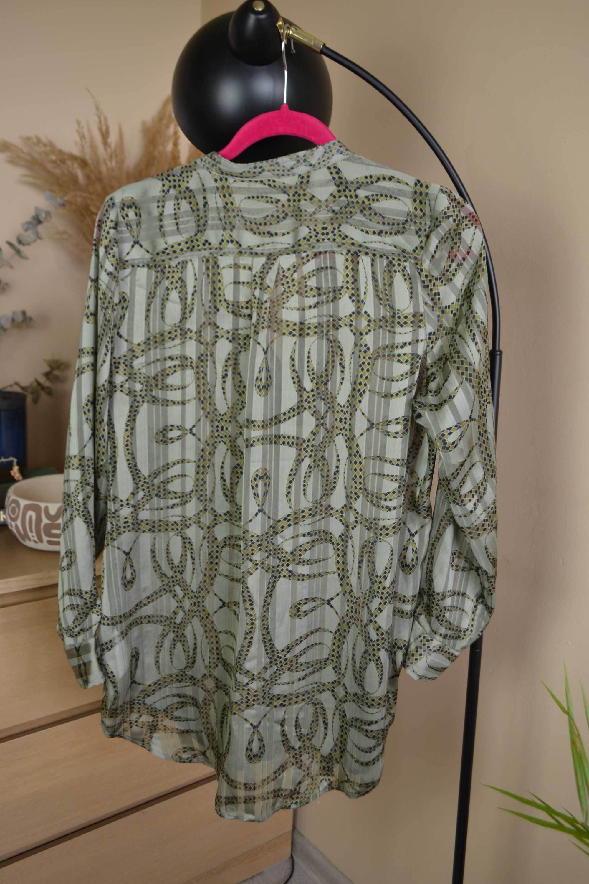 Koszula bluzka zielona H&M wężowa elegancka Richard Allen 38