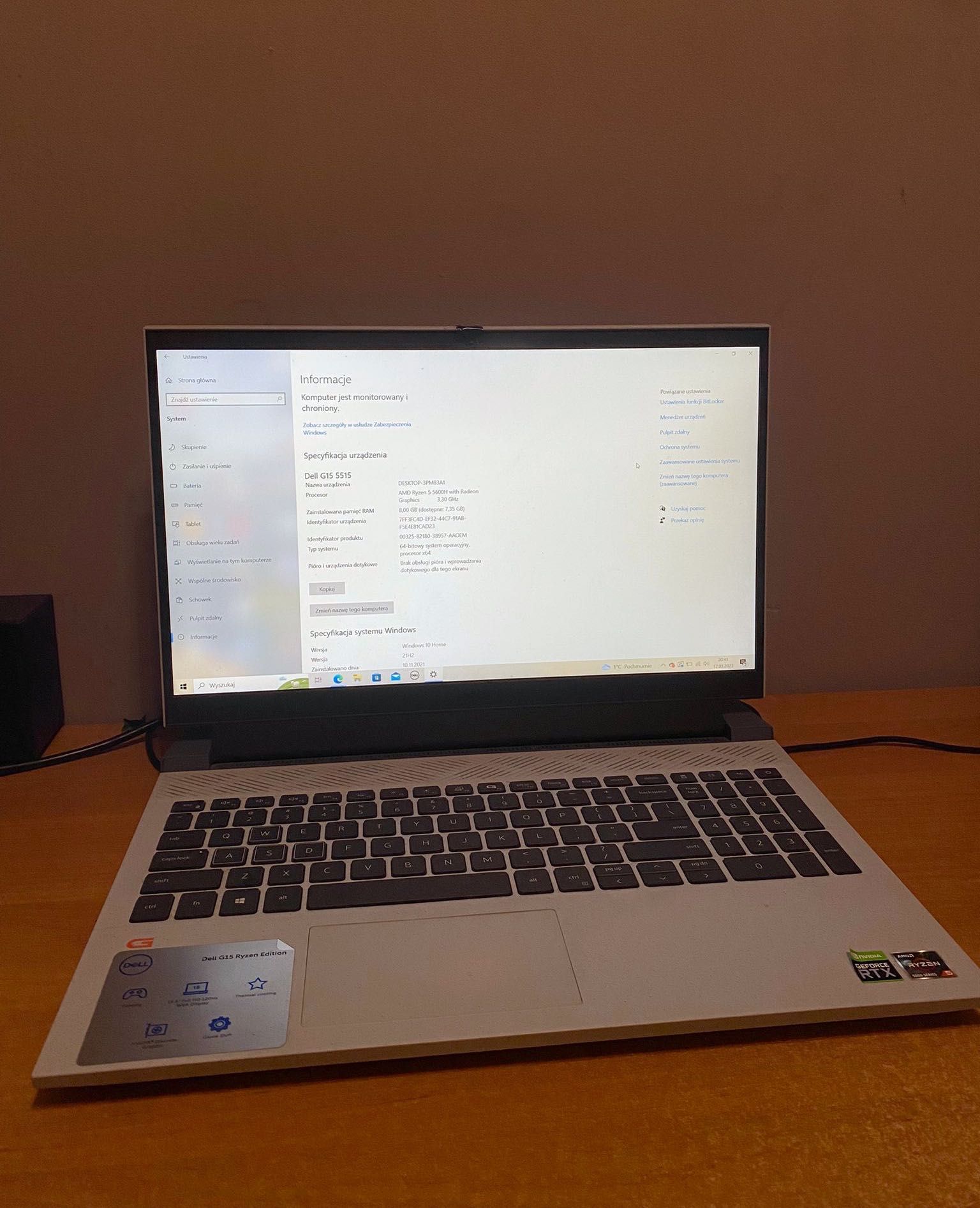 Laptop DELL G15 Geforce RTX3050