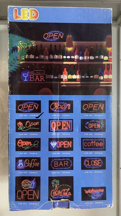 Kaseton led szyld reklama open otwarte