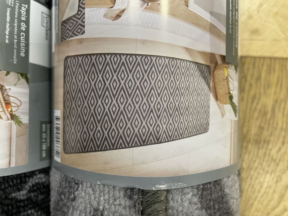 Коврик для дома "Geometric" серый "Wording" тем-серый 65х180см LIVARNO