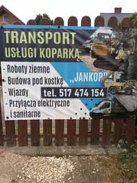 Usługi koparką transport