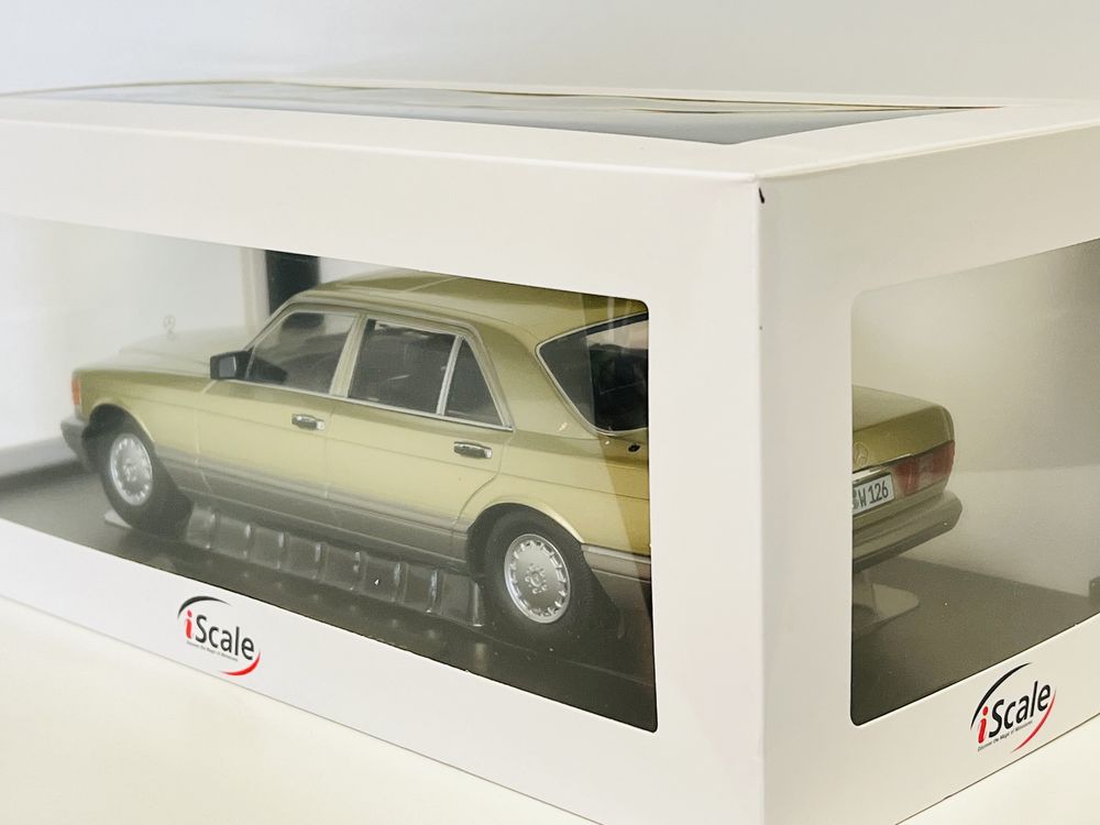 Mercedes-Benz 560SEL S-klasa W126 jasno zielony metallic 1/18 iScale