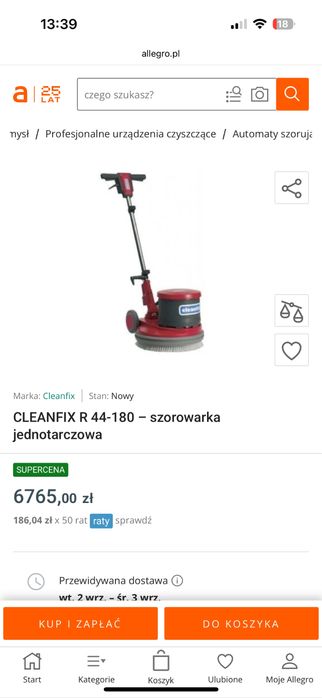 Szorowarka jednotarczowa cleanfix r44-180
