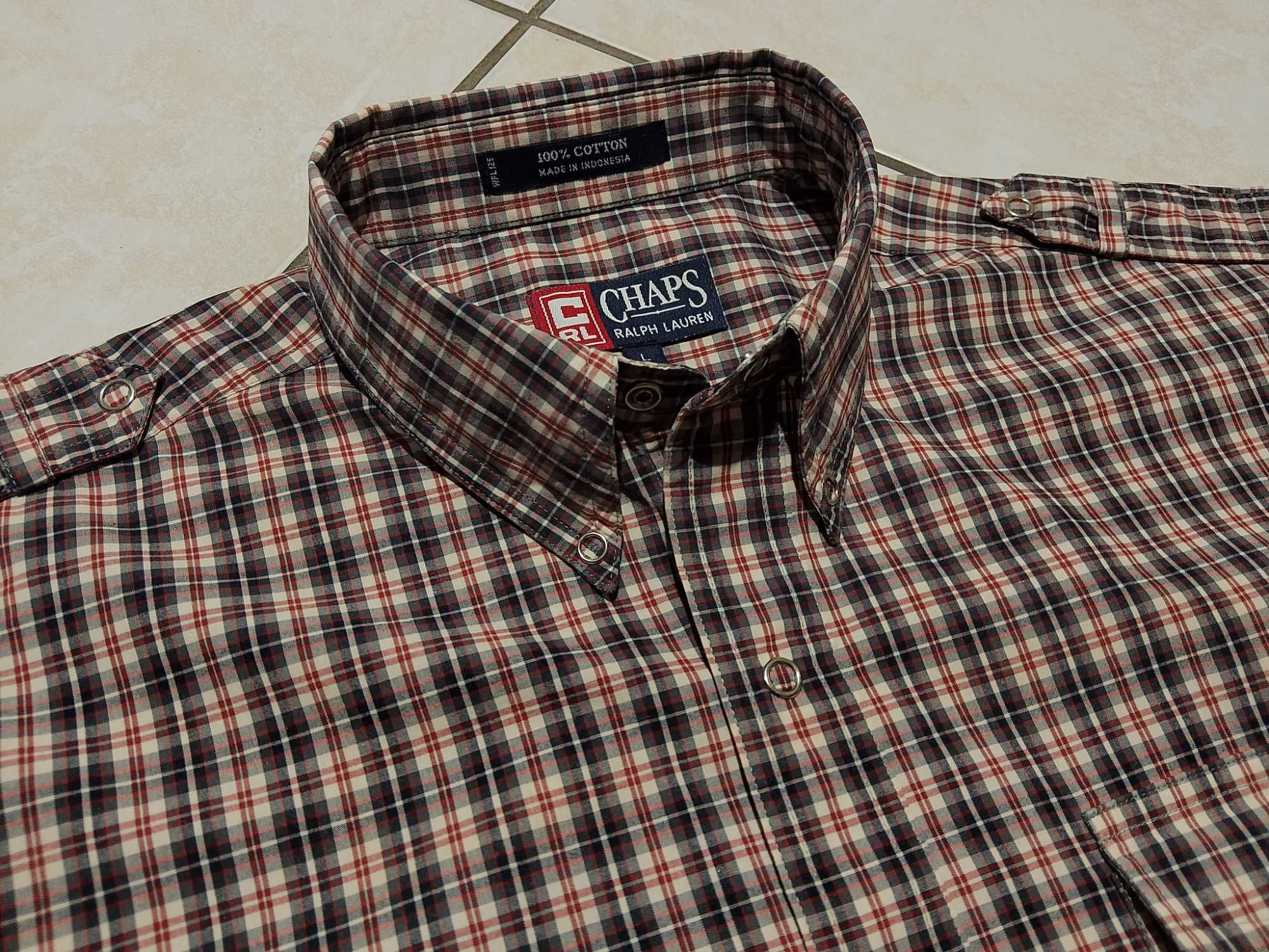 CHAPS by RALPH LAUREN USA - NOWA! z LOGO Koszula Męska krótki rękaw XL