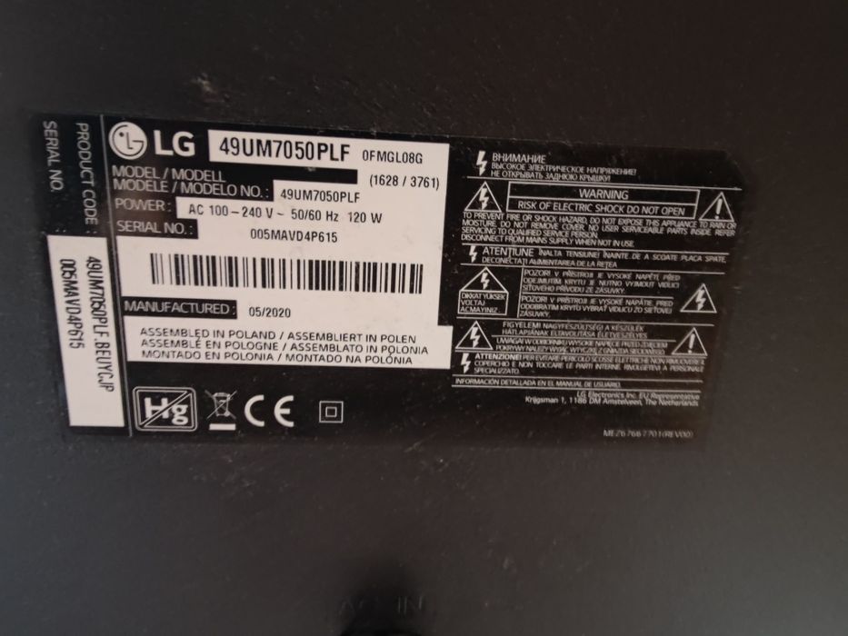 Telewizor LG 49” 4K HDR 49UM7050
49UM7050PLFLG

49UM7050PLF