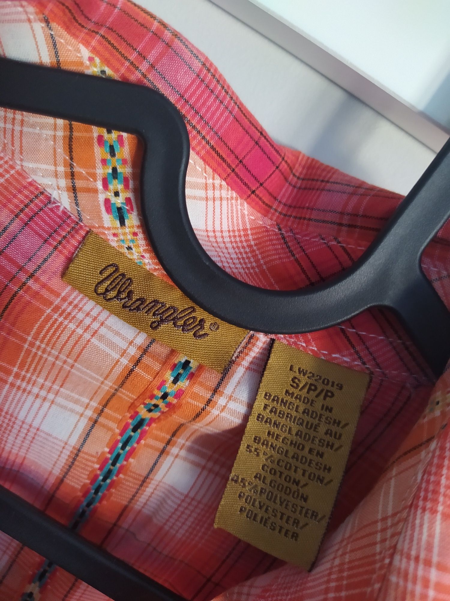 Kolorowa, damska koszula w kratę z krótkim rękawami Wrangler