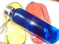 Bidon, kolor niebieski 500 ml. + dwa termopokrowce